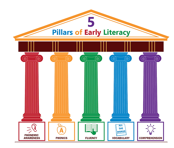 5 pillars of early literacy graphic